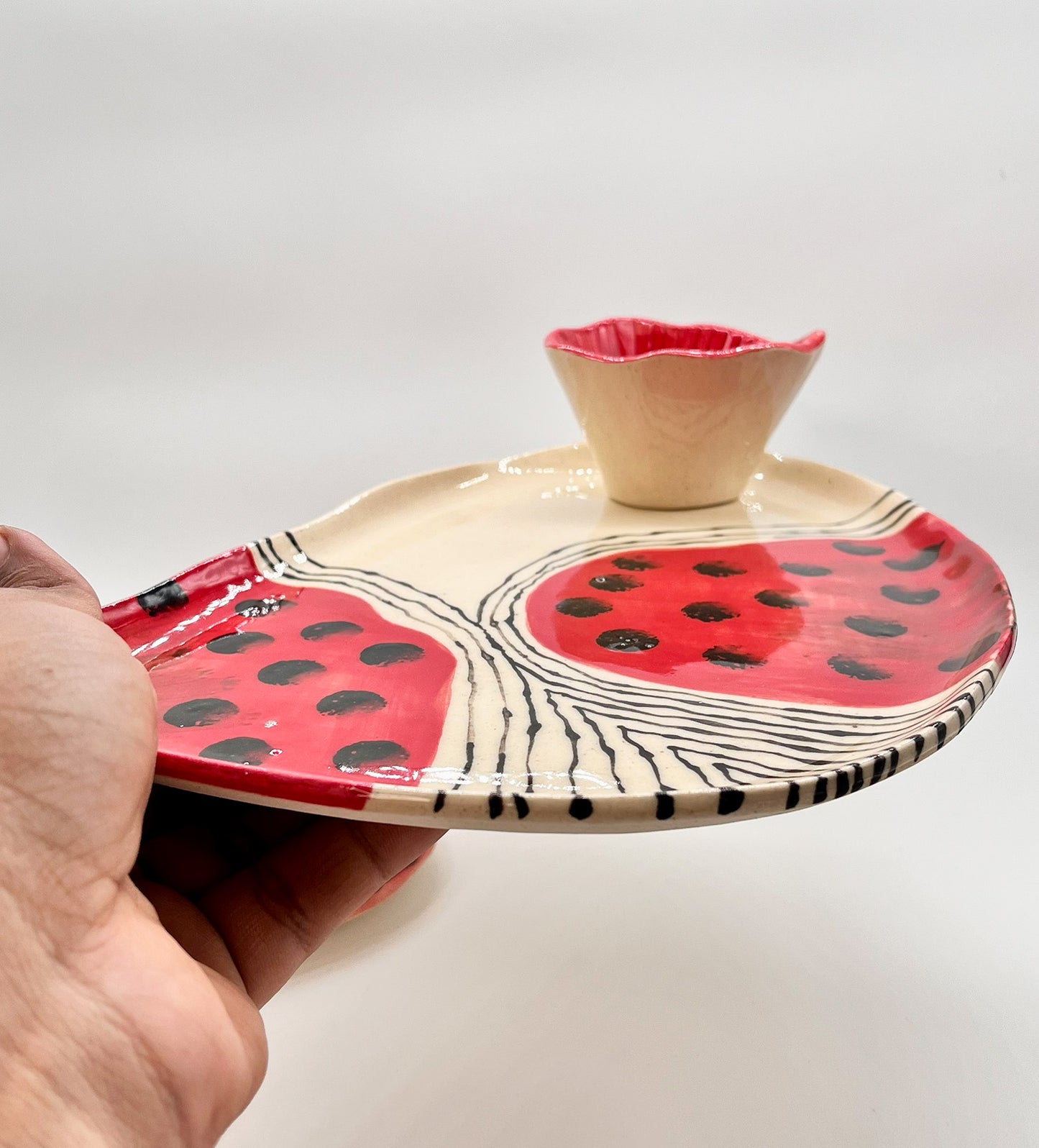 W.Melon Snack Plate and Dip Bowl