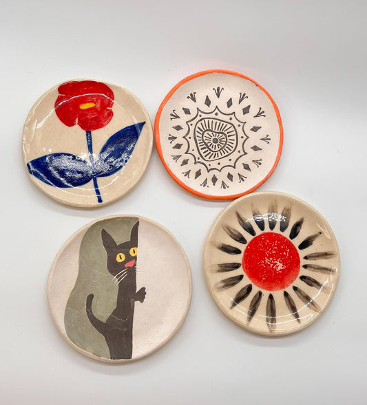 Illustrated Trinket & Key Dish Collection (Set of 4)