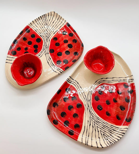 W.Melon Snack Plate and Dip Bowl