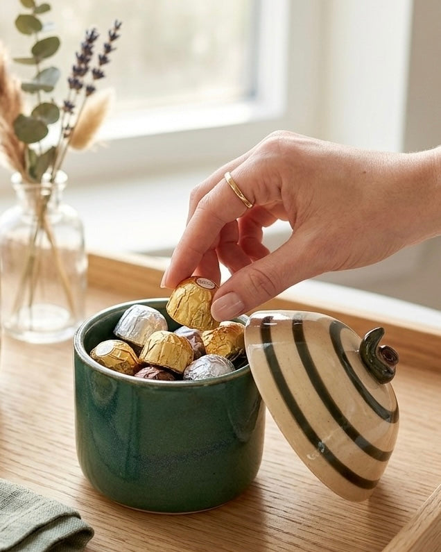 Forest Stripe Storage Jar