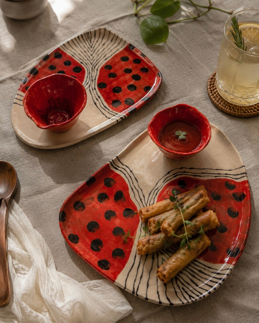 W.Melon Snack Plate and Dip Bowl