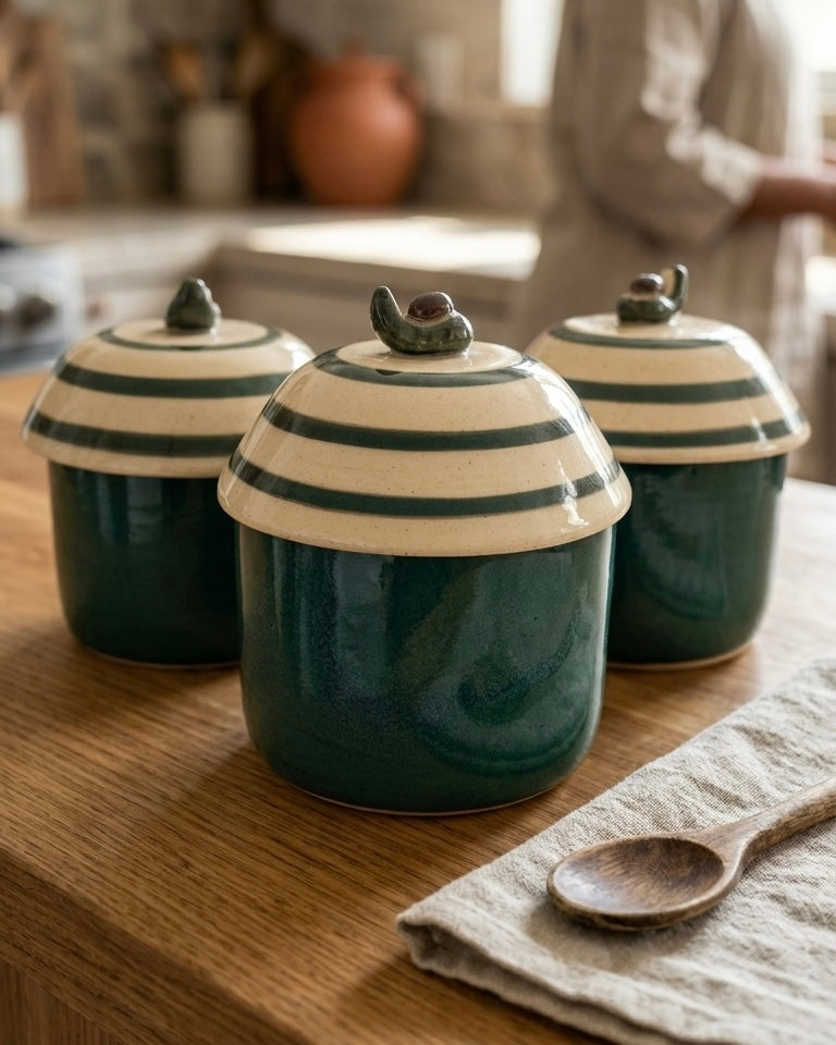 Forest Stripe Storage Jar
