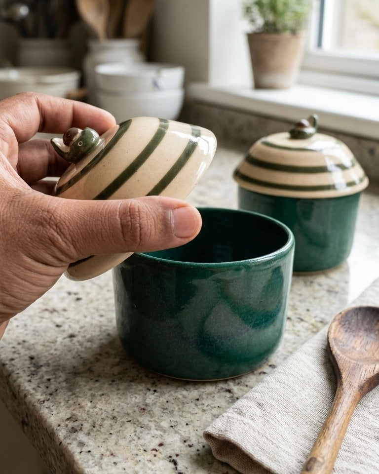 Forest Stripe Storage Jar